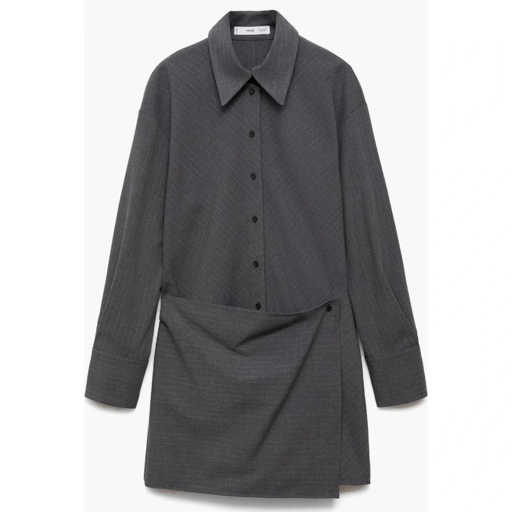 MANGO Pinstripe Wrap Shirtdress - Picture 13 of 14